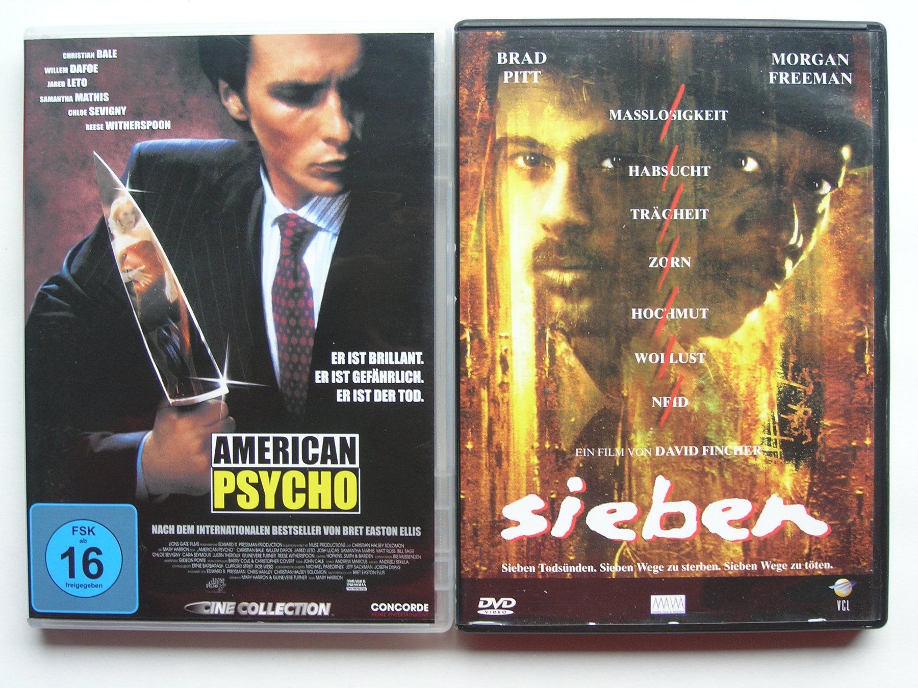 Tutti i DVDs: 2 DVD THRILLER SET SIEBEN & AMERICAN PSYCHO – Usato da Zuzwil SG venduto da vette13