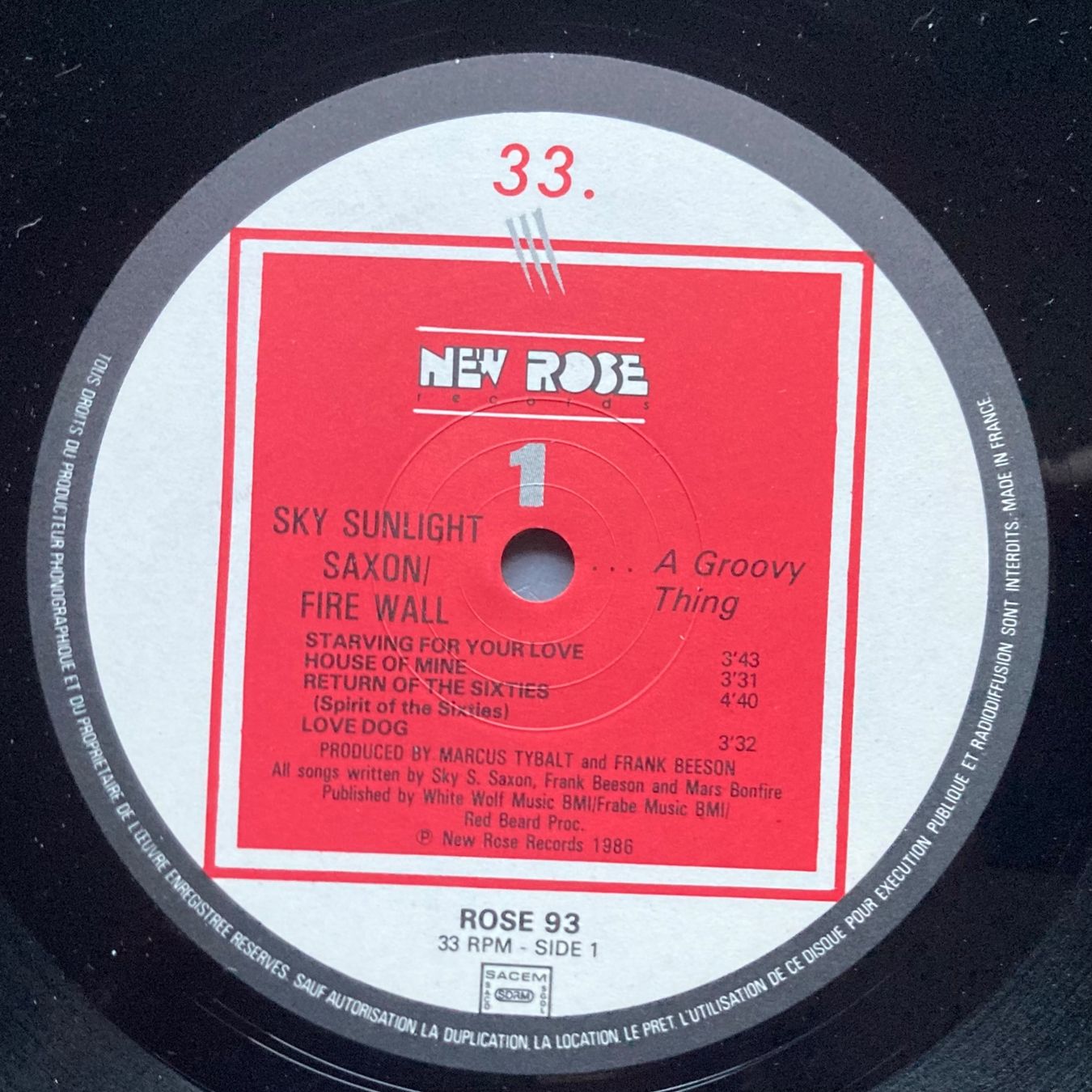 Dischi in vinile: SKY SUNLIGHT SAXON / FIRE WALL - A GROOVY THING – Usato da Poliez-Pittet venduto da Newtown-Records 2