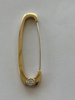 Elegante Gold Brosche mit Diamant 18 Karat