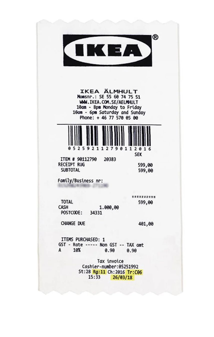 Ikea Teppiche: Virgil Abloh x IKEA MARKERAD "RECEIPT" Teppich White/Black – Neu und originalverpackt aus Luzern von pengmarket_gmbh