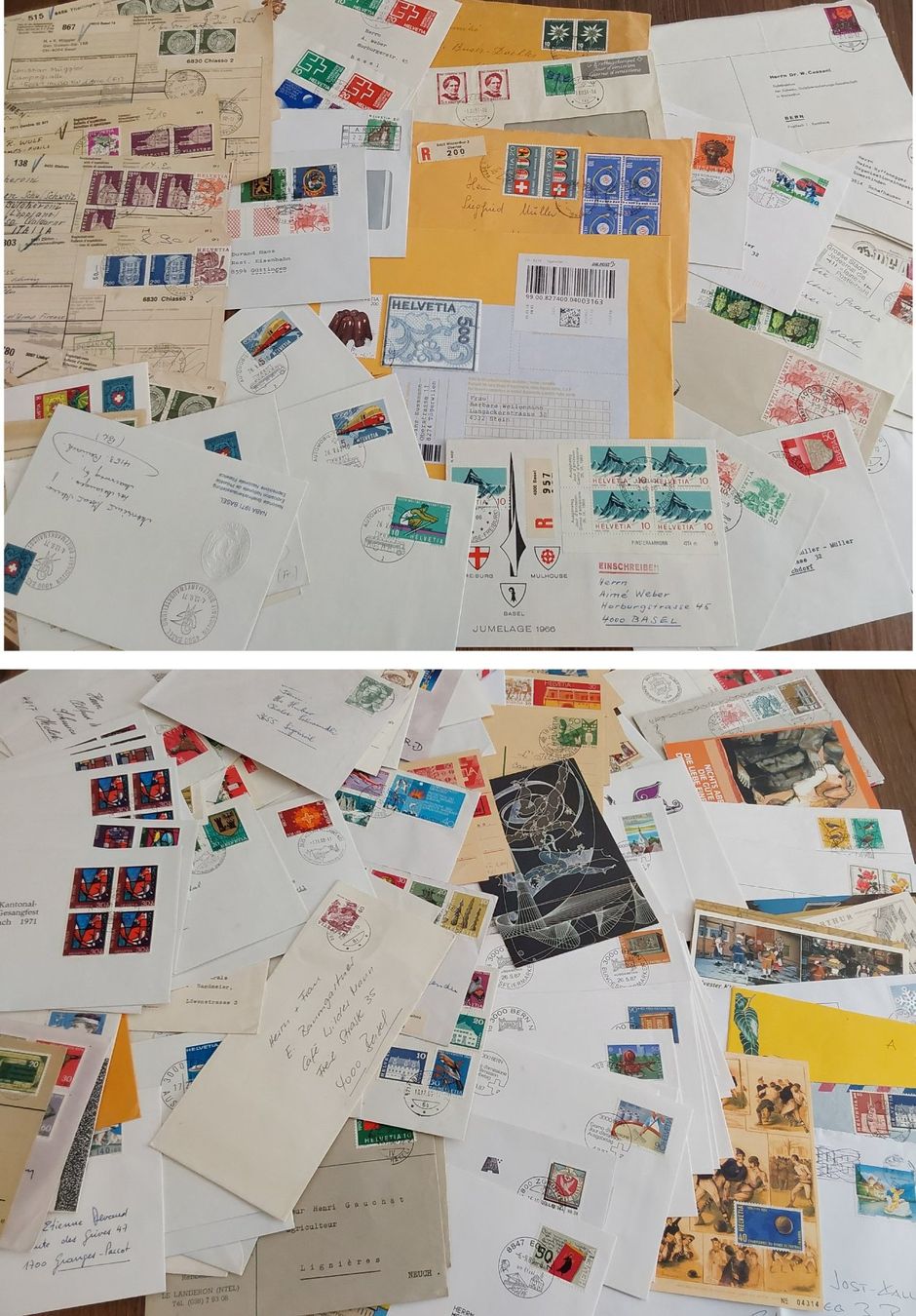 Alle Briefmarken: Über 6 kg CH Bedarfsbriefe, Postkarten, FDCs etc. – Gebraucht aus Münchwilen AG von Nesar 7