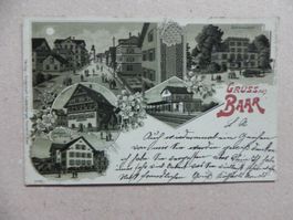 Litho Karte Baar Bier Brauerei Bahnhof
