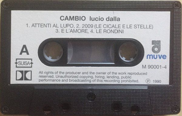 Musicassette: CASSETTE LUCIO DALLA - CHANSONS - ITALIA – Usato da PORRENTRTUY venduto da RABAIS_SPORT 1