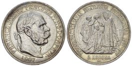 Ungarn, 5 Kronen 1907, Originalprägung