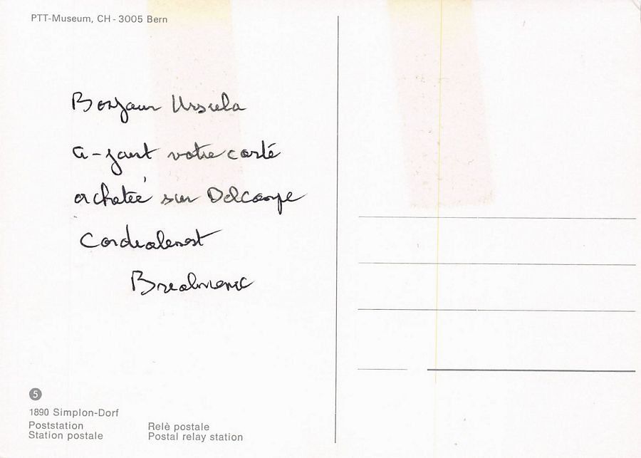 Cartoline postali: Simplon-Dorf, Poststation 1890, Station Postale - REPRO – Usato da Frauenfeld venduto da POML 1