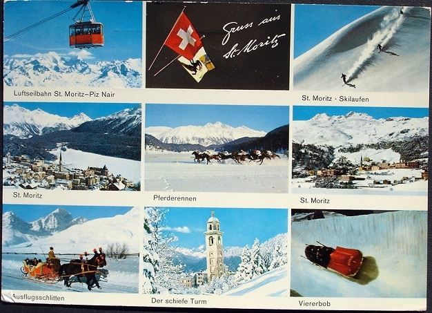 Cartes postales: Gruss aus ST. MORITZ Wintersport - Luftseilbahn – D'occasion à Jona par philajona