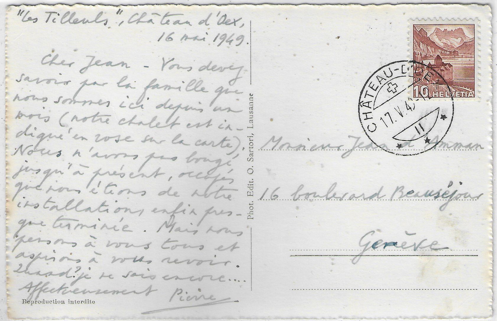 Cartoline postali: Chateau d'Oex -Vue generale – Usato da Ettingen venduto da Kartenplanet 1