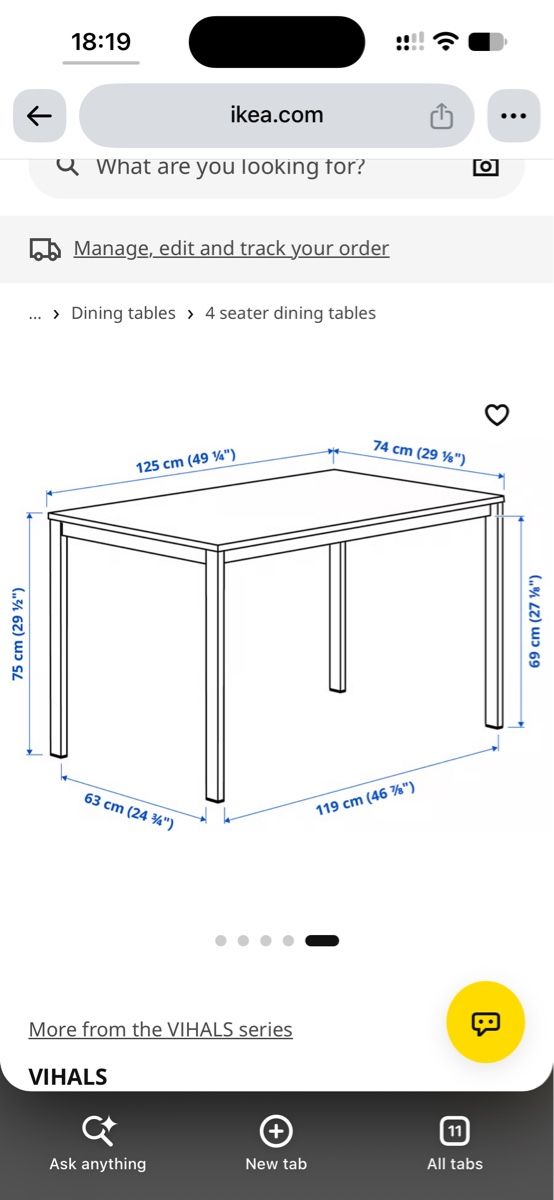 Ikea Tavoli: White VIHALS dining table 125x74 cm – Usato da Steinmaur venduto da sam_wf5n 5