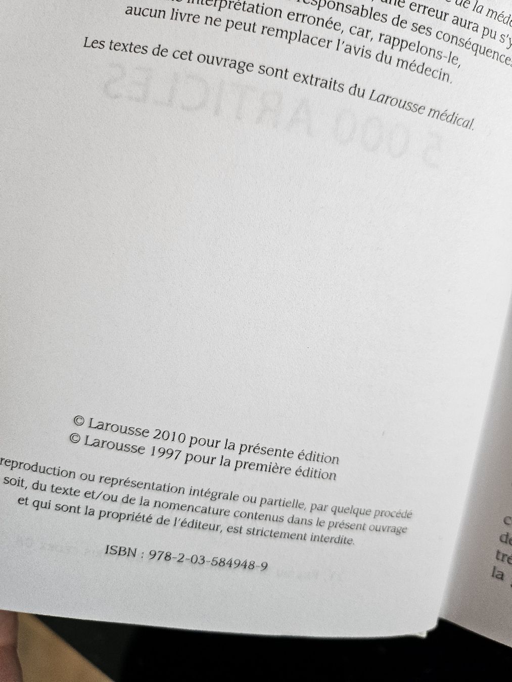 Libri: Larousse de la médecine - 5000 articles – Usato da La Joux FR venduto da car_ck96 1