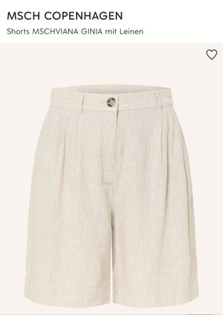 Shorts MSCH Copenhagen Ginia Leinenmix beige Grösse 34