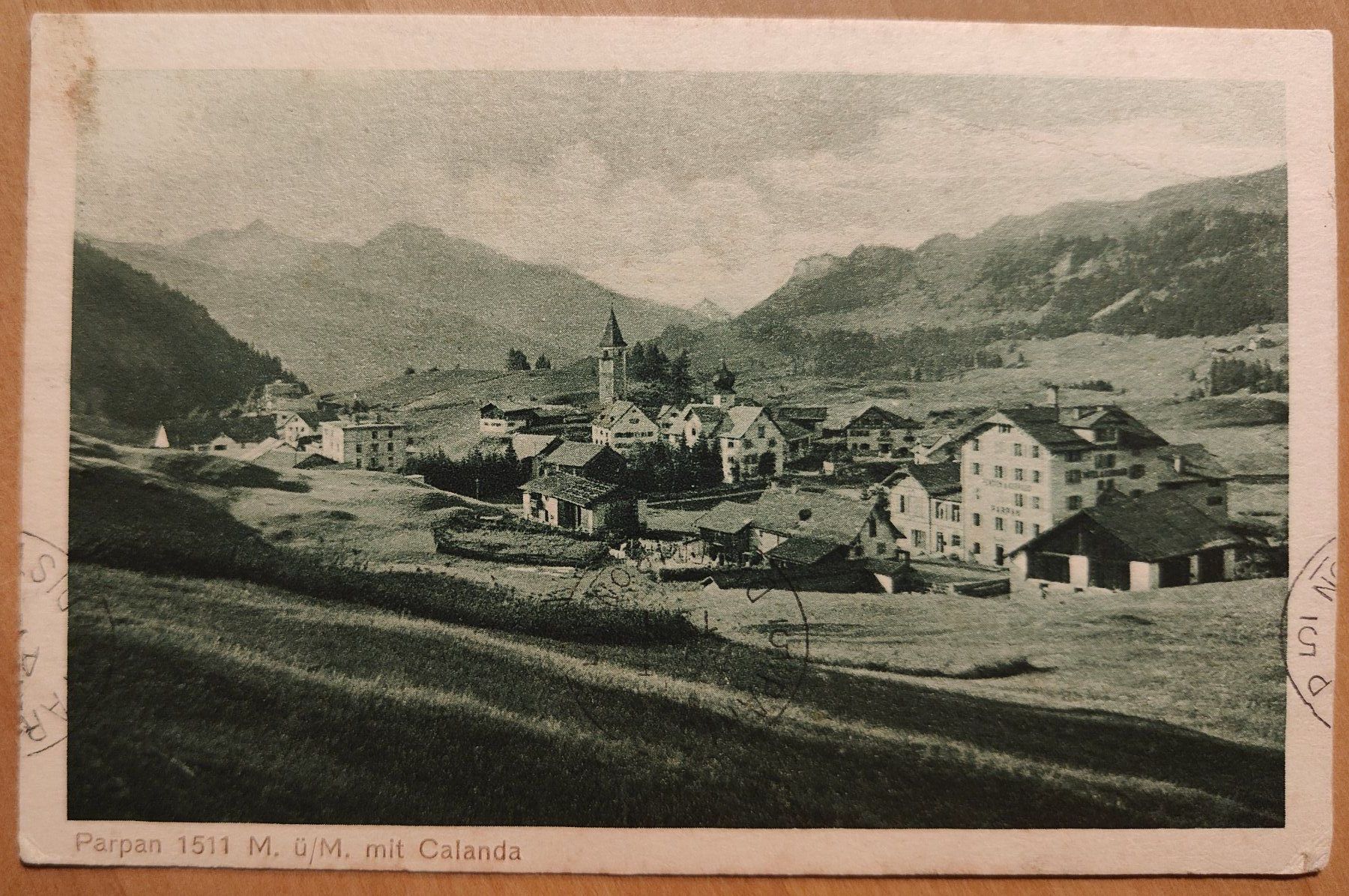 Cartoline postali: Parpan mit Calanda um 1910 – Usato da St. Erhard venduto da Chaeferli6