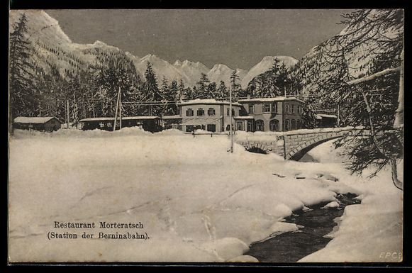 Ansichtskarten: Morteratsch, Restaurant, Station der Ber – Gebraucht aus Berlin von bartko-reher