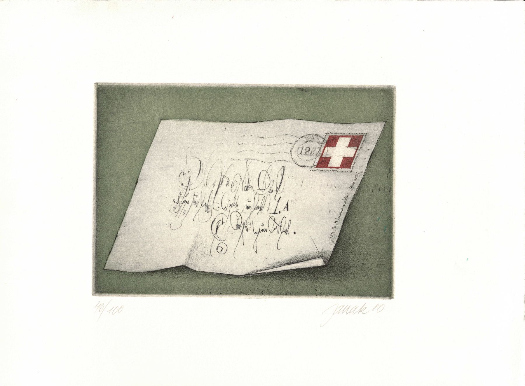 Dipinti: Alois Janak Farbradierung handsigniert – Usato da Bottmingen venduto da Golferin 1