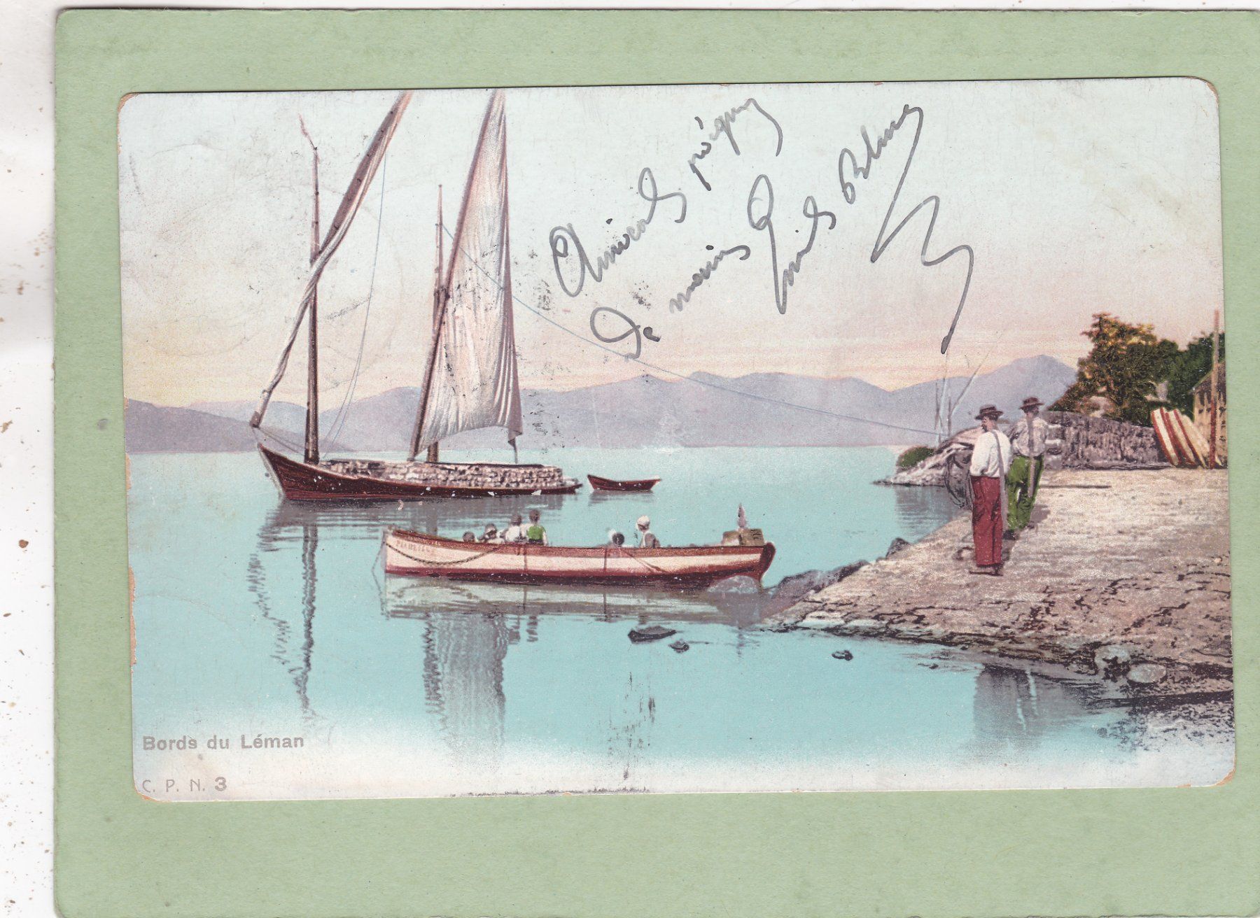 Cartoline postali: Bords du Léman 1908 – Usato da Herisau venduto da Lisegrat2008