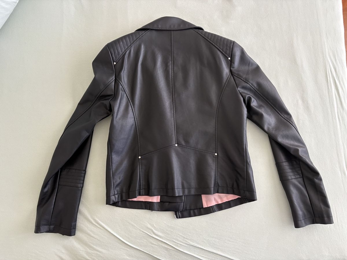 Only Giacche: Kunstlederjacke Only schwarz mit rosa Innenfutter M – Nuovo (secondo la descrizione) da Altendorf venduto da ChrisDi10 1