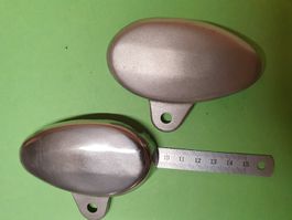 2 Seitendeckeli Motorrad Neu Chromstahl.