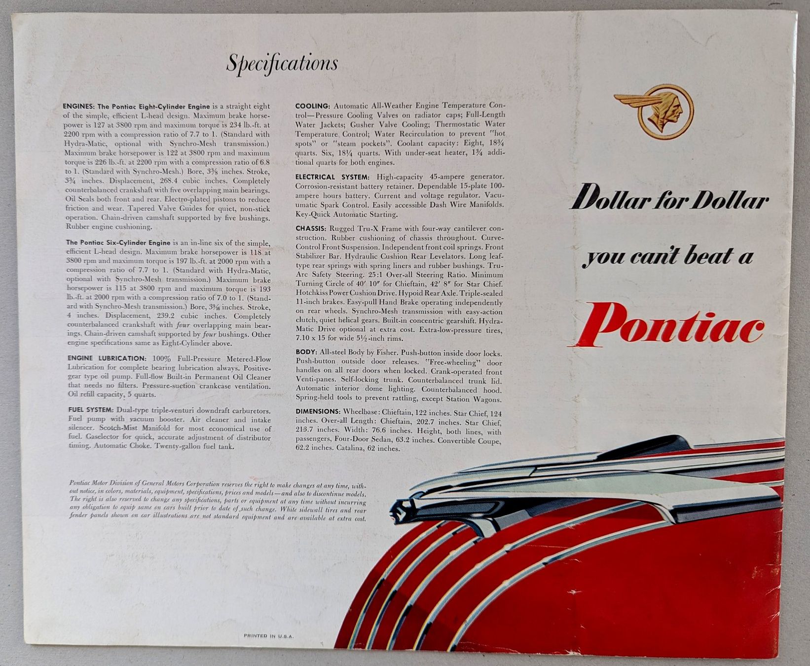 Pontiac Documenti: US-Originalkatalog "1954 PONTIAC", Großformat – Usato da Olten venduto da VanishingPoint.71 5