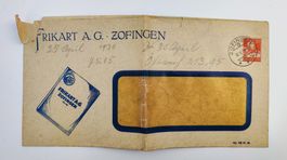 Couvert Frikart Zofingen 1930