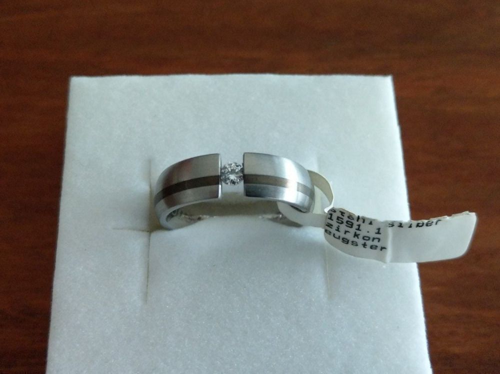Anelli: Ring Stahl mit Silber, Eugster, NEU – Nuovo e nell'imballaggio originale da Köniz venduto da Kakadu22 1