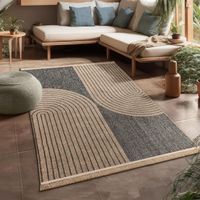 XXL 🔥 Moderner Teppich Boho Art Deco Fransen NEU 240x340