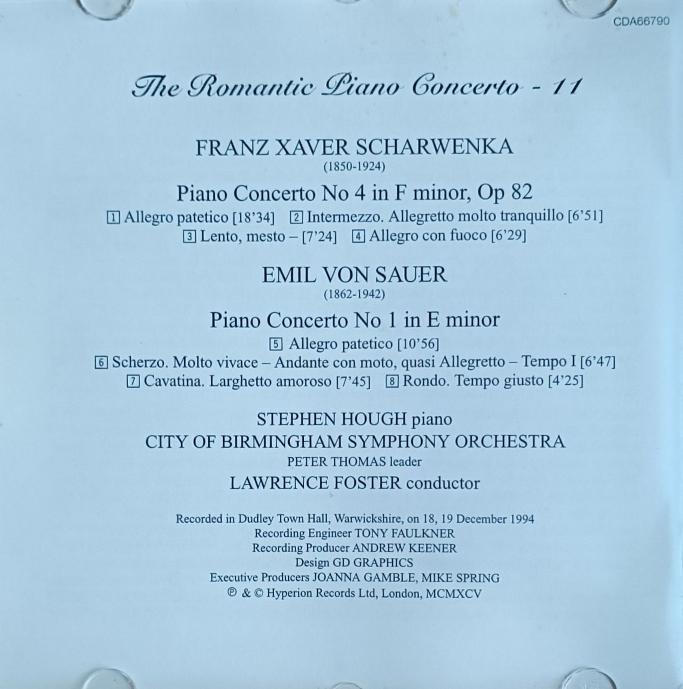 CD: Klavierkonzerte Scharwenka #4 + Sauer #1 – Usato da Luzern venduto da einszwei 2