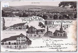 CUGY près PAYERNE, litho avec 5 vues