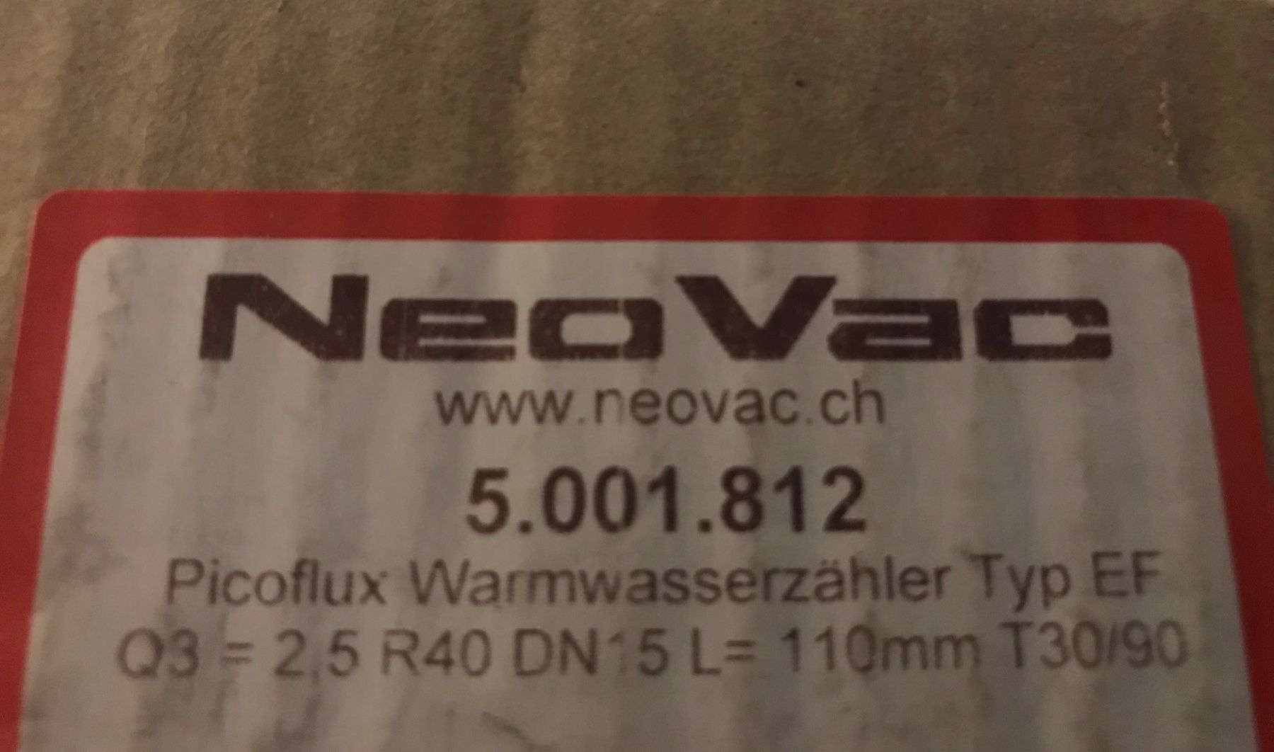 Misurare: Neuer Warmwasserzähler NeoVac 1/2" – Nuovo e nell'imballaggio originale da Winterthur venduto da efant12 3