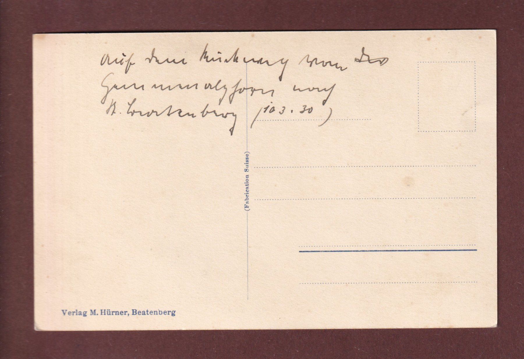 Cartoline postali: BEATENBERG – Usato da Pully venduto da nicecards 1