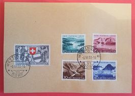 B281) 1952, Pro Patria Satz auf  Karte Kt. 65.-