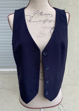 Super petit gilet STRADIVARIUS bleu marine doublé t.M