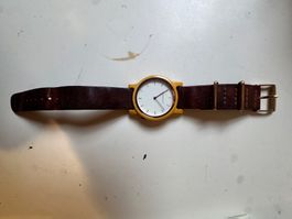 Kerbholz Armbanduhr – Gehäuse aus echtem Naturholz fli