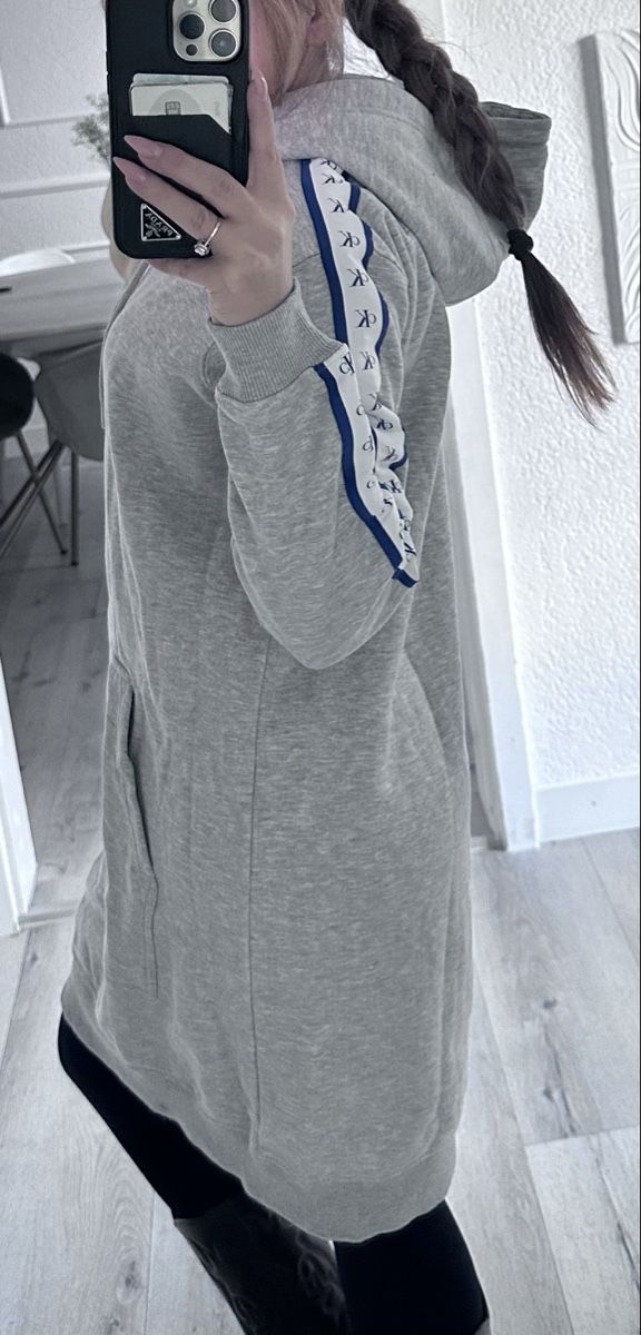 Calvin Klein Maglioni & Felpe: Calvin Klein Kapuzenpullover Kleid Grau Damen Gr. L – Nuovo (secondo la descrizione) da Frick venduto da Soleil4658 8