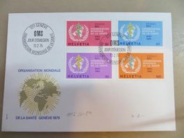 6 Briefe FDC UNO/Genfer Ämter: OMS/WHO 1975/1995