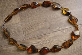 Nachlass: Ostsee Bernstein Schmuck Kette Collier 64 Gramm