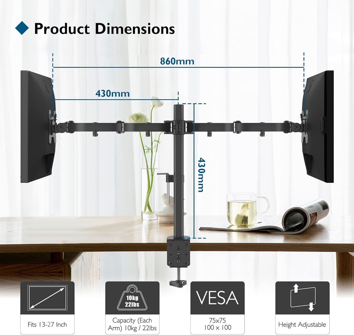Staffa per monitor: Monitor Halterung 2 Monitore höhenverstellbar VESA – Nuovo e nell'imballaggio originale da Zürich venduto da jasminleut 5