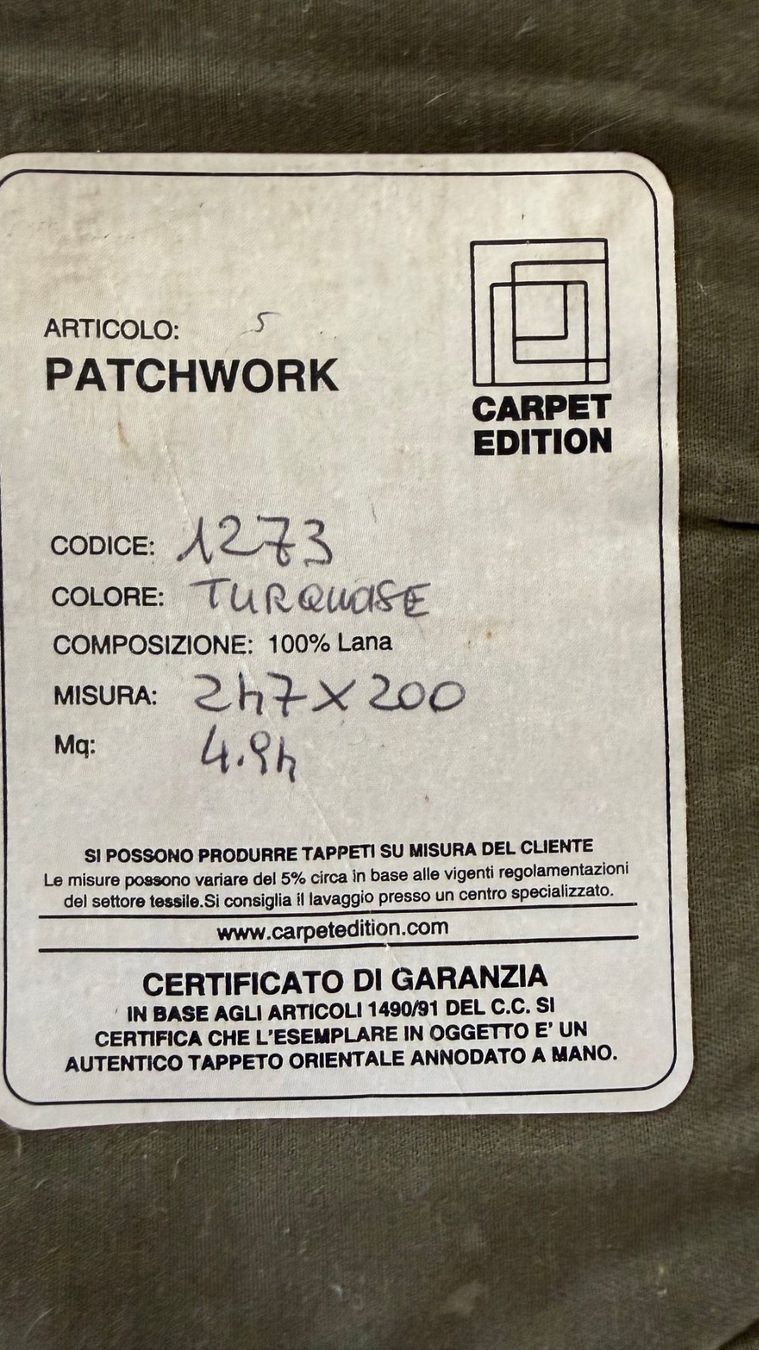 Tappeti: Teppich Carpet Edition Patchwork Wolle 247 x 200 cm blau – Usato da Zürich venduto da aishaelmer 2