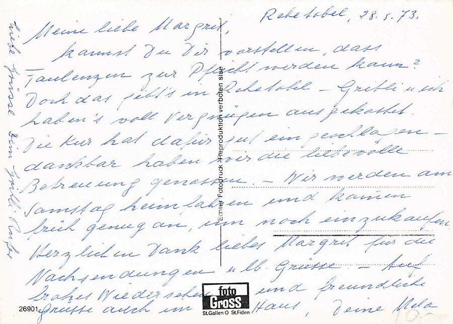 Cartoline postali: Kaien-Rehetobel, datiert 1973 – Usato da Frauenfeld venduto da POML 1