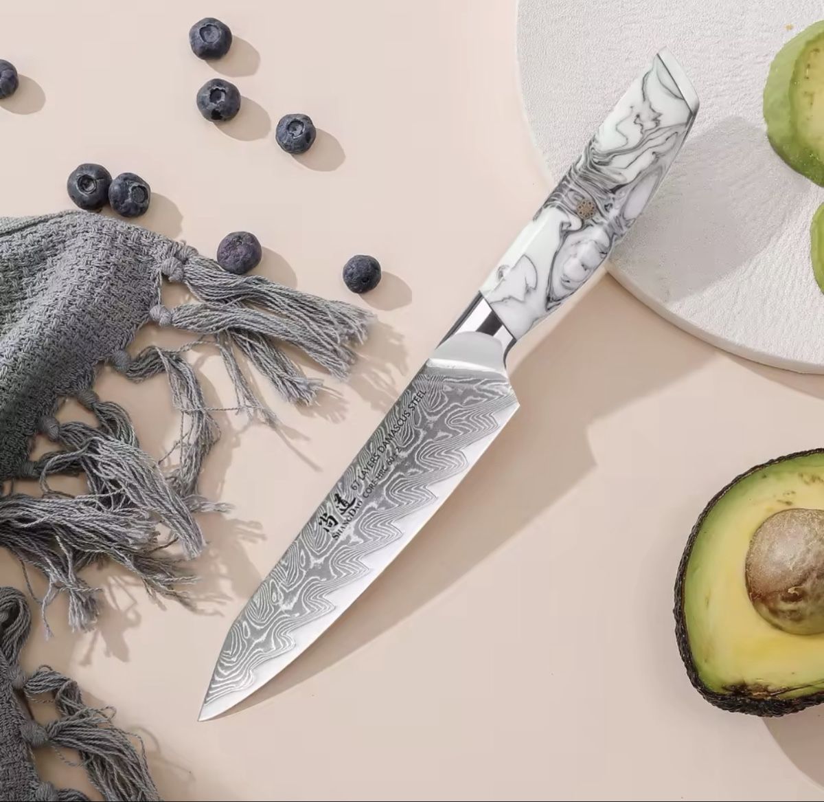 Coltelli da cucina: Damastmesser – Nuovo (secondo la descrizione) da Arbon venduto da clothes187