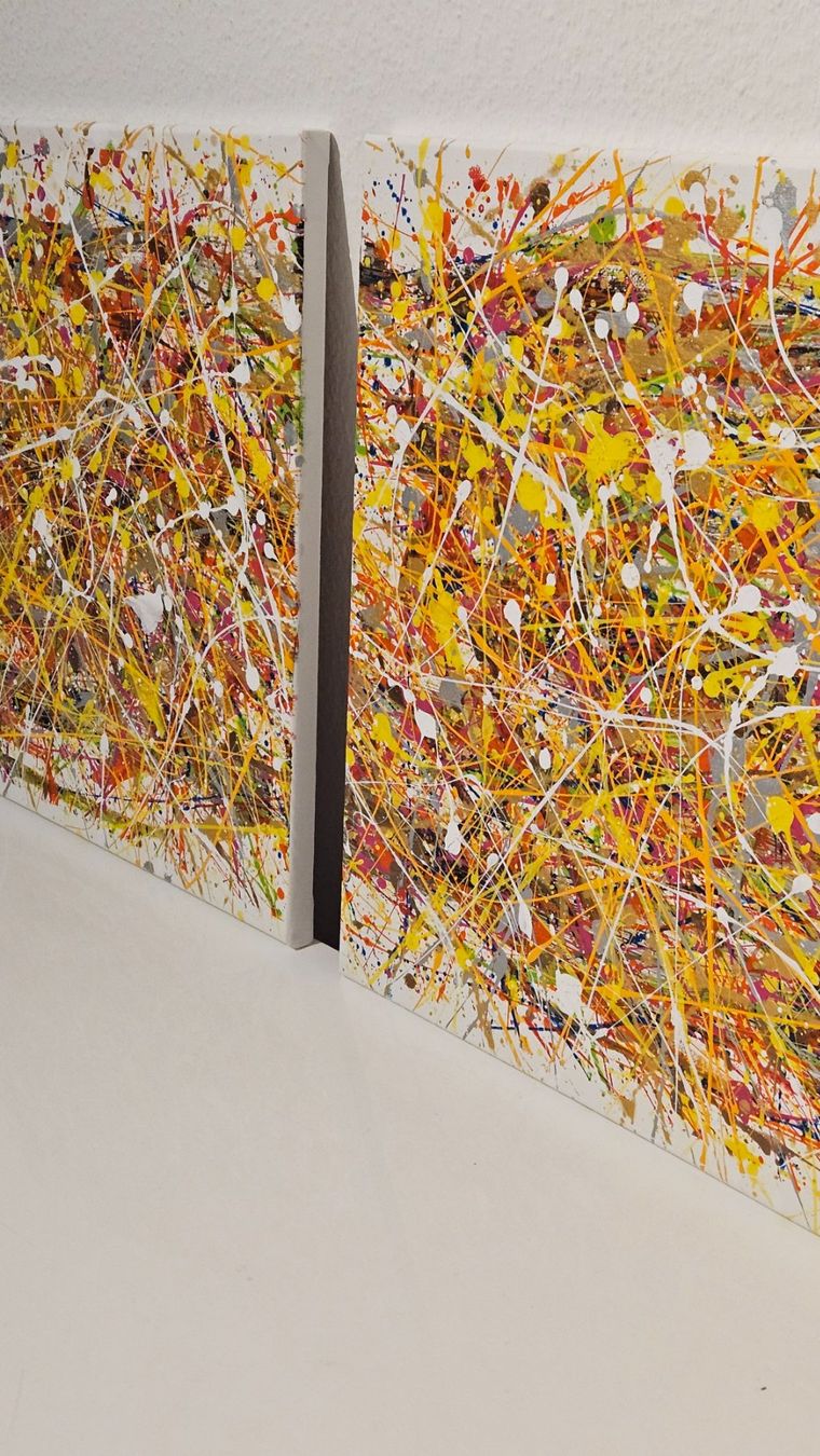 Dipinti: Tableau abstrait style  Jackson Pollock abstrait minimaliste – Nuovo (secondo la descrizione) da Le Locle venduto da fab_c9hh 2