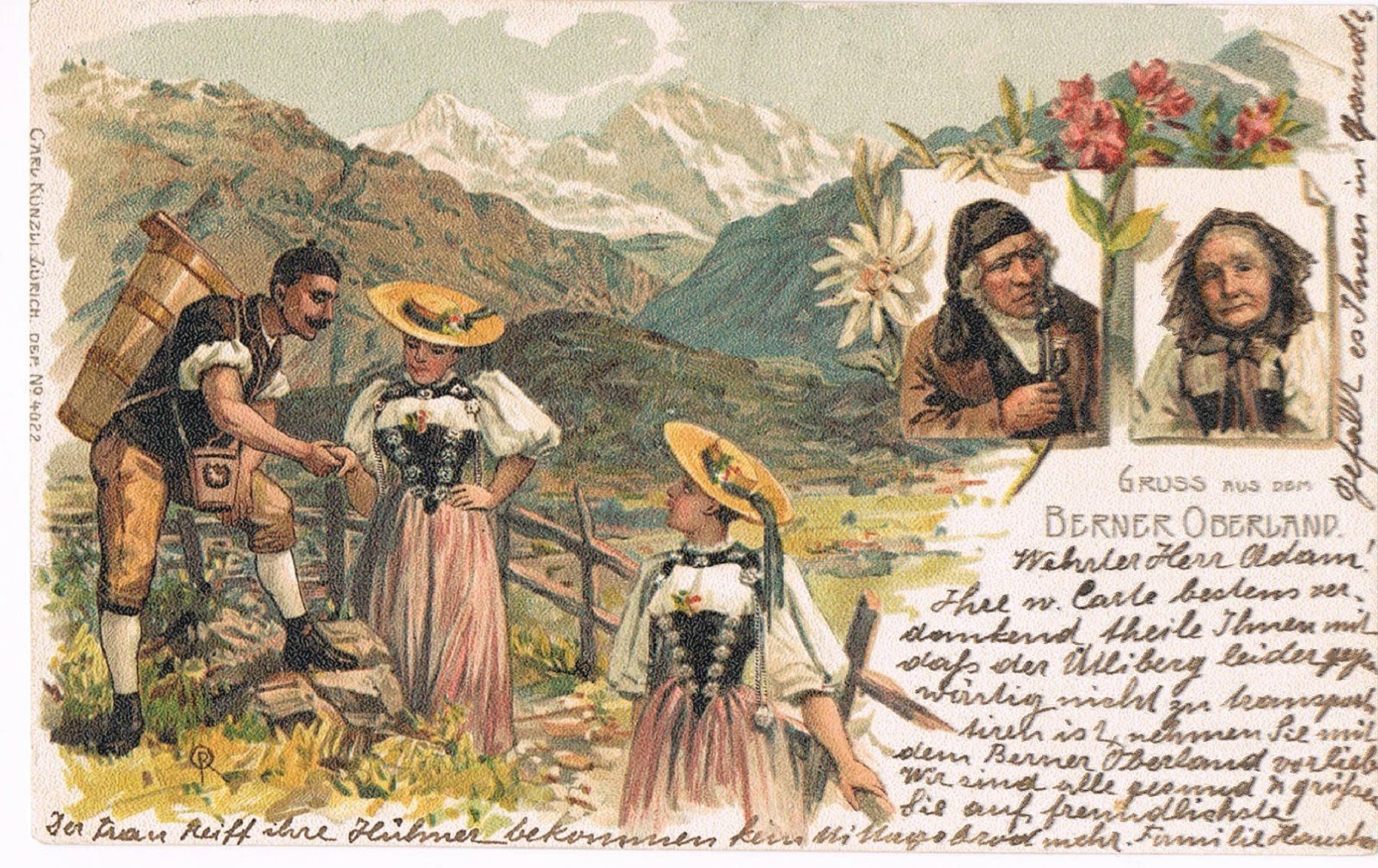 Cartoline postali: Gruss aus dem Berner Oberland, Litho – Usato da Buchs AG venduto da Baerfisch