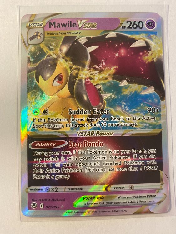 mawile pokemon card Mawile V Ultra Rare Silver Tempest 070/195, NM Pokemon Card main image 0