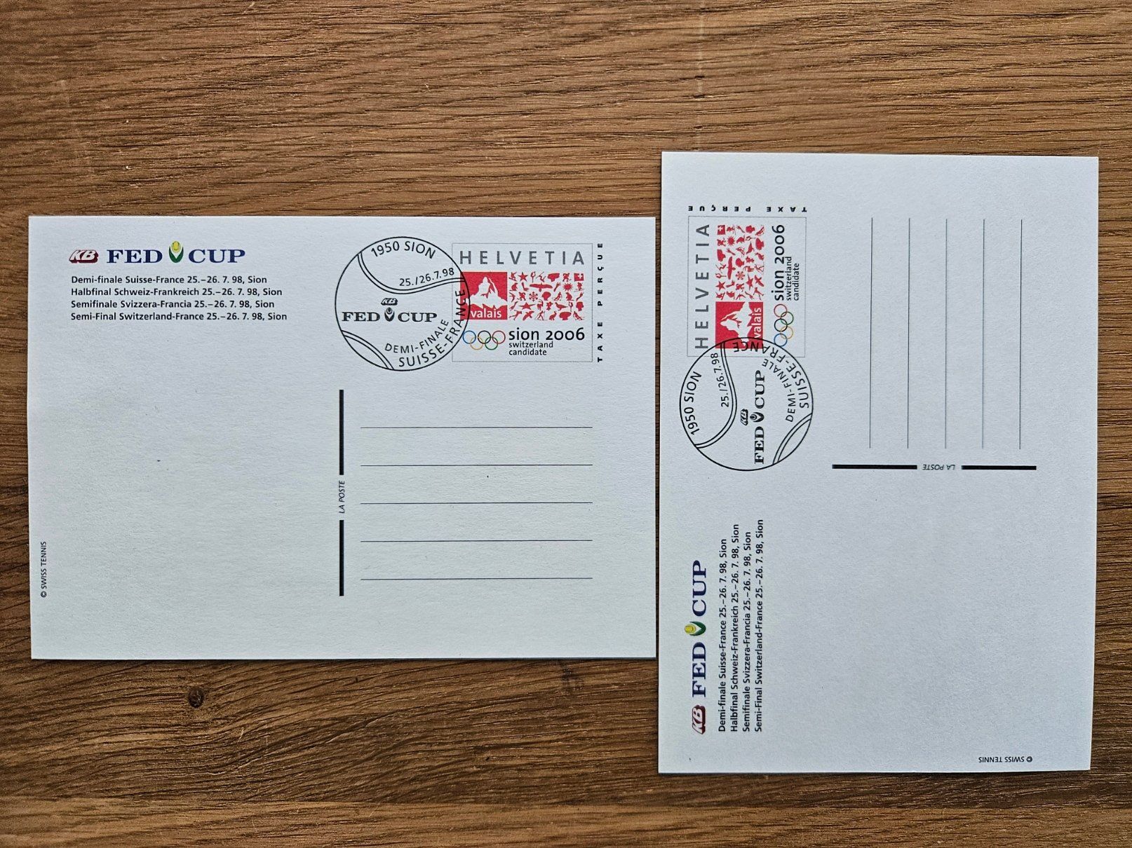 Tous les timbres: 2 Maximum Karten FED Cup 1998 ab 2.-- – Neuf (Voir description) à Buttikon SZ par Marcelr 1