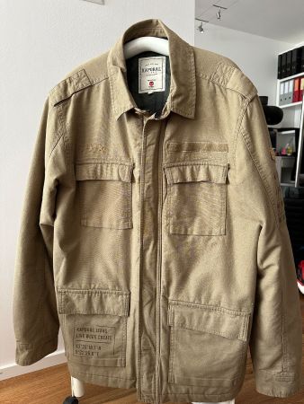 Übergangsjacke im Armee-Look, Grösse XL, Farbe grün-braun