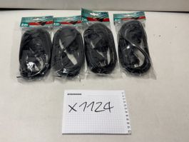 4x Steffen  2m Verlängerungskabel, schwarz (X1124)