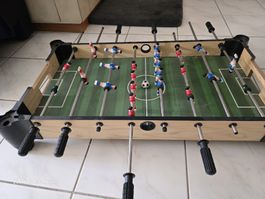 Tischfussballspiel klein Holzoptik Masse ca 80x50 cm