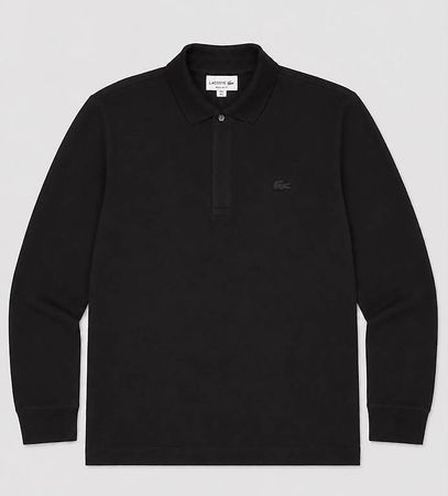Polo Lacoste noir manches longues  Taille L