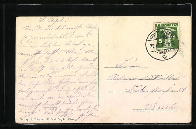 Cartoline postali: AK Wolfhalden, Ortsansicht mit Kirche – Usato da Berlin venduto da bartko-reher 1