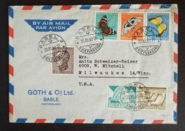 JB18) 1950, Pro Juventute, Brief nach USA mit Inhalt