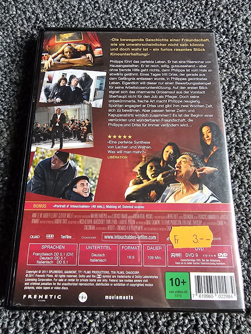 Tutti i DVDs: Intouchables - Ziemlich beste Freunde (20652) – Usato da Ruswil venduto da jan_bxl5 1