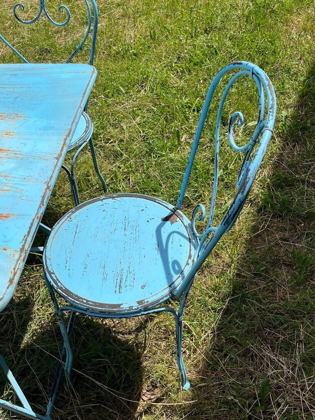 Set di tavolo e panche: Gartentisch mit 4 Stühlen, Metall – Usato da Madetswil venduto da Babalou 7